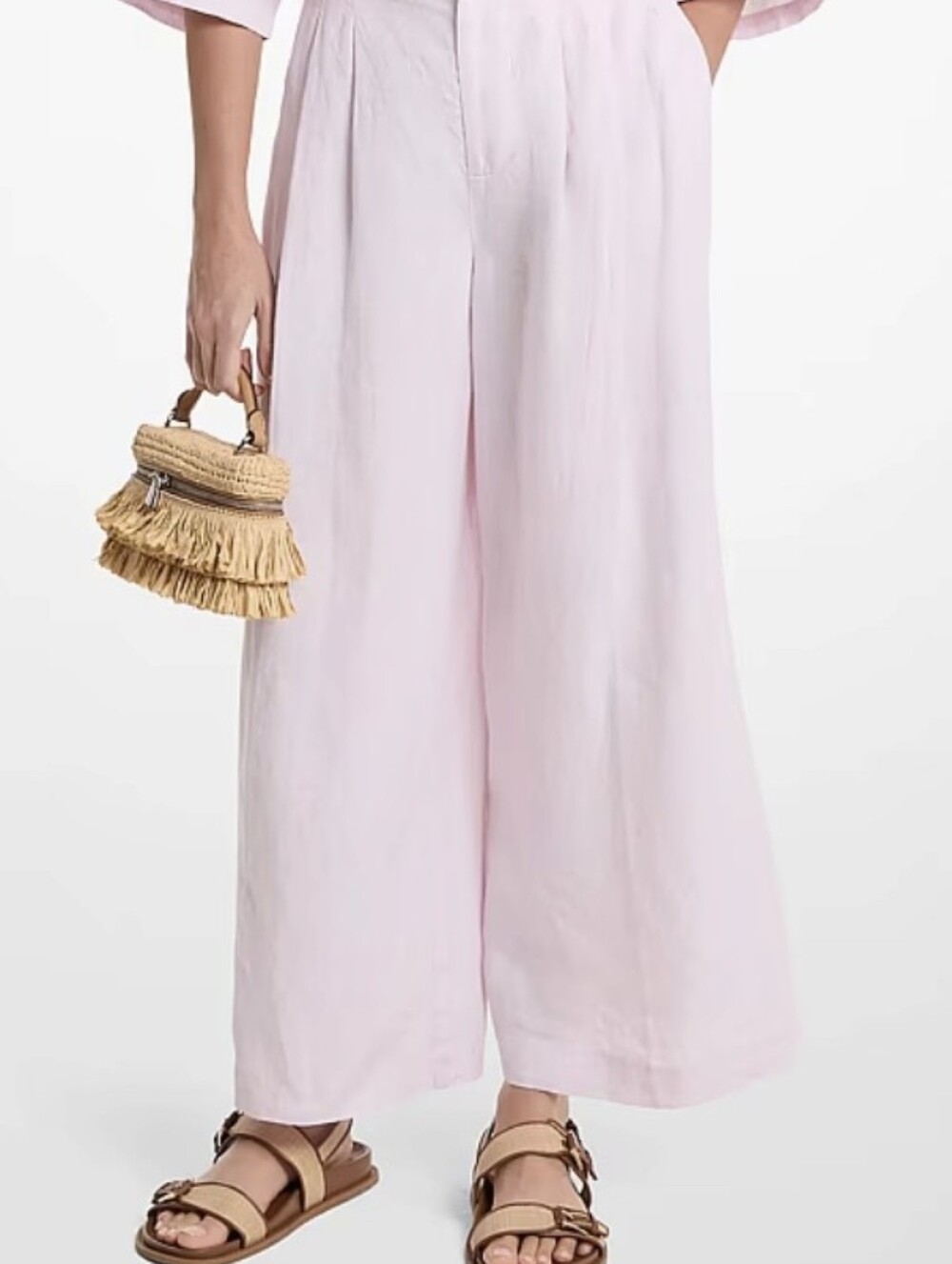 Michael Kors Pleated Linen Wide-Leg Pants